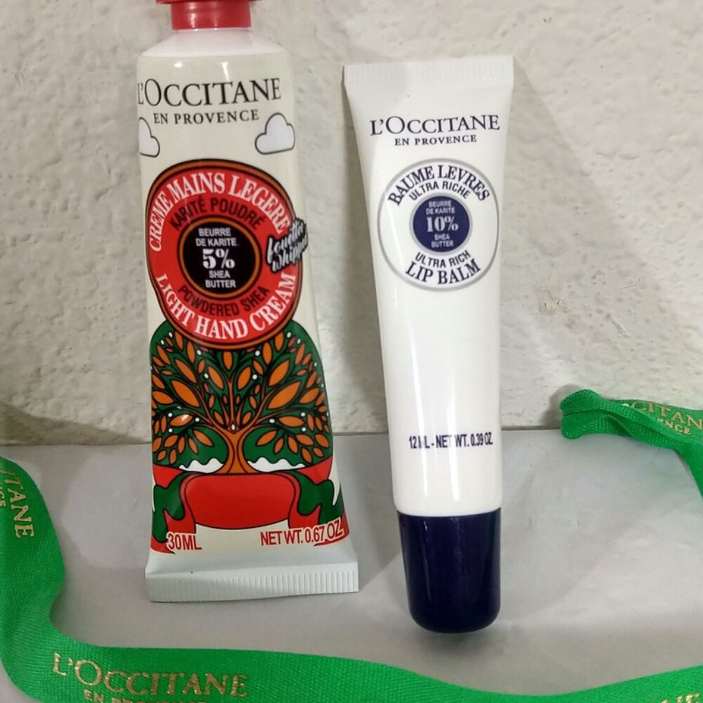 L'Occitane Limited Edition Powdered Shea Hand Cream & Lip Balm Duo NEW